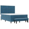 Postel s boxspringem s matrací & lavičkou tmavě modrá 140x190 cm samet 3344514