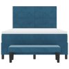 Postel s boxspringem s matrací & lavičkou tmavě modrá 140x190 cm samet 3344514