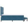 Postel s boxspringem s matrací & lavičkou tmavě modrá 140x190 cm samet 3344514