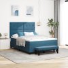 Postel s boxspringem s matrací & lavičkou tmavě modrá 140x190 cm samet 3344514