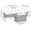 8 kusů zahradní pohovky s polštáři Černý poly ratan 3345413