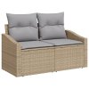 9dílný zahradní sofa set s polštáři Béžový Poly ratan Akácie 3347812
