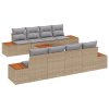 9-dílná zahradní sofa set s polstry Béžový Poly ratan Akácie 3348051