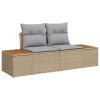 9-dílná zahradní sofa set s polstry Béžový Poly ratan Akácie 3348051