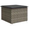 7 dílná zahradní sofa set s polštáři šedý poly ratan 3349035