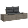 5 kusů Zahradní sofa set s polštáři Šedý poly ratan 3349085