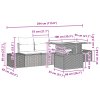 5 kusů Zahradní sofa set s polštáři Šedý poly ratan 3349085