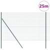 Svařovaný drátěný plot s 13 posty Zelený 1,5 x 25 m Ocel 3351738
