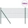 Svařovaný drátěný plot s 13 sloupky Zelený 0.8x100 m Ocel 3351786