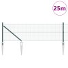 svárkový drátěný plot s 13 sloupky Zelený 0.4x25 m Ocel 3352066