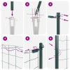 Plotový sloupek set Sada 2 Zelená Kov 25 x 1 m Odolné 3352080