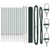 Plotový sloupek set Sada 2 Zelená Kov 25 x 1 m Odolné 3352080