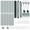 Plotový sloupek set Sada 2 Zelená Kov 25 x 1 m Odolné 3352080