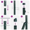 PVC plotový sloupek set Sada 2 Zelená PVC 25 x 1,5 m Odolné 3352095