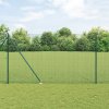 Svařovaný drátěný plot s 13 kolíkovými sloupky Zelený 1.5×50 m Ocelový 3352128