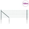Svařovaný drátěný plot s 13 hrotovými kotvami Zelená 0.6x100 m Ocel 3352138