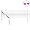 svařovaný drátěný plot s 13 hrotovými sloupky šedý 0,4x25 m ocel 3352184
