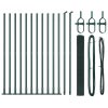 Svařované drátěné oplocení s 13 přírubovými sloupky Zelené 0.8x25 m Ocel 3352434