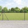 Hexagonový plot vidaXL šedý 1x10 m ocel, Sloupky plotu vidaXL s podstavci 7 ks Ø32mm 110cm pozinkovaná ocel 3353621