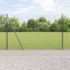 Hexagonový plot vidaXL šedý 1,4x10 m z oceli, Plotové sloupky vidaXL s základnou 7 ks Ø32mm 78,5cm pozinkovaná ocel 3353629