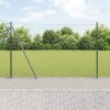 Hexagonální plot vidaXL Šedý 1.4x10 m Ocel, Plotové sloupky vidaXL s podložkami 7 ks Ø32mm 78,5cm Pozinkovaná ocel 3353631