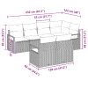 Sada zahradního sofa vidaXL 7 kusů s polštáři Černá Polyratan, Sada zahradního sofa vidaXL 2-místná s úložným prostorem a polštáři Černá Polyratan 3355092