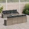 Sada zahradního sofa s polštáři šedá poly ratan 3355318