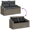 Sada zahradního sofa s polštáři šedá poly ratan 3355318