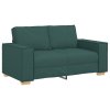 3dílná sofa souprava s polštáři tmavě zelená látka 3324614
