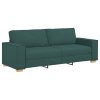 3dílná sofa souprava s polštáři tmavě zelená látka 3324614