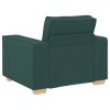 3dílná sofa souprava s polštáři tmavě zelená látka 3324614