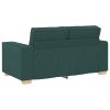 3dílná sofa souprava s polštáři tmavě zelená látka 3324614