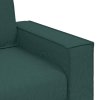 3dílná sofa souprava s polštáři tmavě zelená látka 3324614
