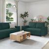 3dílná sofa souprava s polštáři tmavě zelená látka 3324614