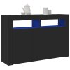 Komoda Černá Dřevěný materiály 116 x 30 x 75 cm Komoda 3333877