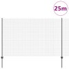 Svařovaný drátěný plot s 22 U sloupky Šedý 1,5x25 m Ocel 3336610