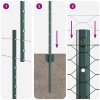 Plotové sloupky vidaXL 11 ks U-Channel zelené 150 cm ocel, Šestiúhelníkový plot vidaXL zelený 1,5x50 m ocel 3336765