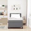 Boxspring postel s matrací a LED osvětlením, šedá, 90x200 cm, kordurová tkanina 3337583