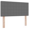 Boxspring postel s matrací a LED osvětlením, šedá, 90x200 cm, kordurová tkanina 3337583