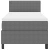Boxspring postel s matrací a LED osvětlením, šedá, 90x200 cm, kordurová tkanina 3337583