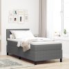 Boxspring postel s matrací a LED osvětlením, šedá, 90x200 cm, kordurová tkanina 3337583