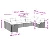 10-dílný zahradní pohovkový set s polštáři béžový poly ratan 3345880