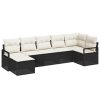 7-dílný zahradní sofa set s polštáři černý polyratan 3346467