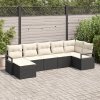 7-dílný zahradní sofa set s polštáři černý polyratan 3346467