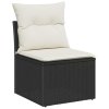 7-dílný zahradní sofa set s polštáři černý polyratan 3346467