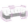 7-dílný zahradní sofa set s polštáři černý polyratan 3346467