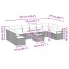 10 dílná sada zahradního sofa s polštáři hnědý polyratan, 2-místné zahradní sofa s polštáři černý polyratan 3346567