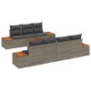 8dílný set zahradního sofa s polštáři šedý poly ratan 3348040