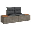 8dílný set zahradního sofa s polštáři šedý poly ratan 3348040