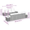 8dílný set zahradního sofa s polštáři šedý poly ratan 3348040